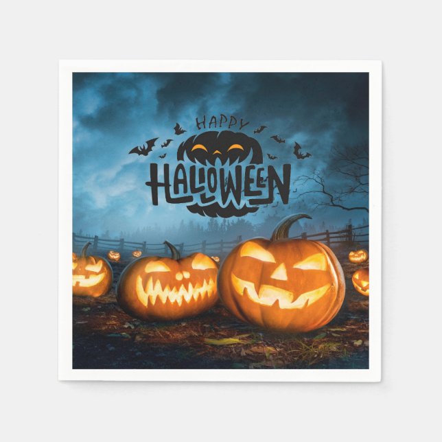 Servilleta De Papel Jack-O-Lanterns (Anverso)