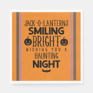 Servilleta De Papel Jack O Lanterns Sonriendo brillante, Halloween