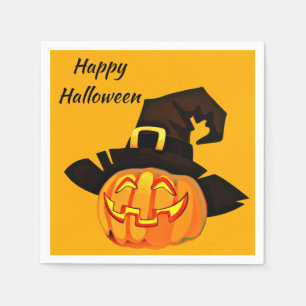Servilleta De Papel Jack O'Lantern Witch Happy Halloween Fiesta
