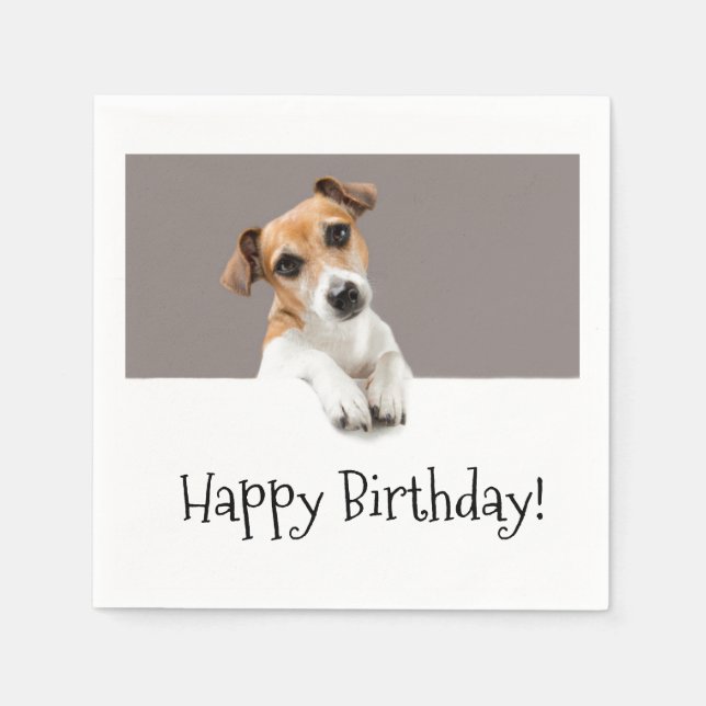 Servilleta De Papel Jack Russell Puppy Dog Cute Adorable Sweet (Anverso)