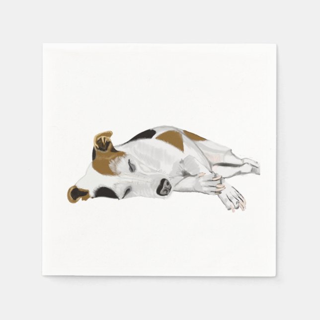 Servilleta De Papel Jack Russell Terrier Durmiendo Pacíficamente (Anverso)