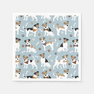 Servilleta De Papel Jack Russell Terrier Paws and Bones Napkins