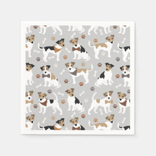 Servilleta De Papel Jack Russell Terrier Paws and Bones Napkins