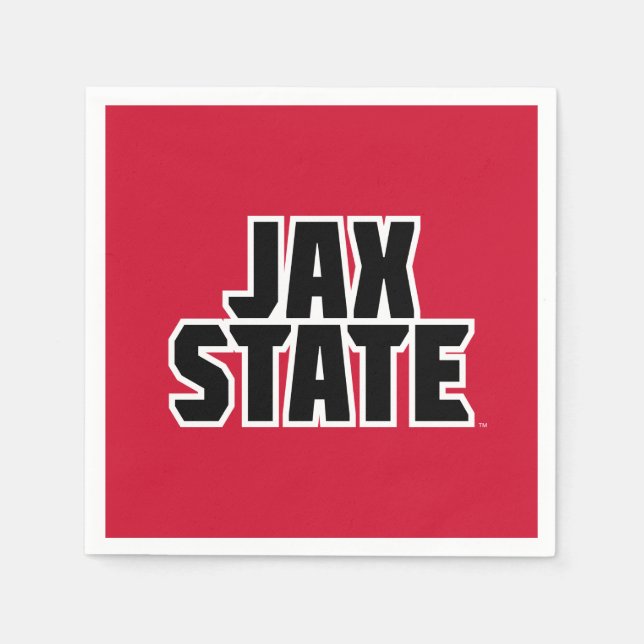Servilleta De Papel Jacksonville State University JAX STATE Bold Texto (Anverso)