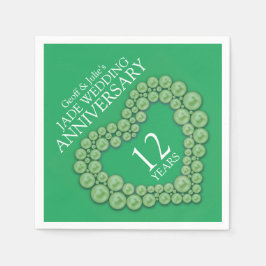 Servilleta De Papel Jade 12th Boda Aniversario de las servilletas verd