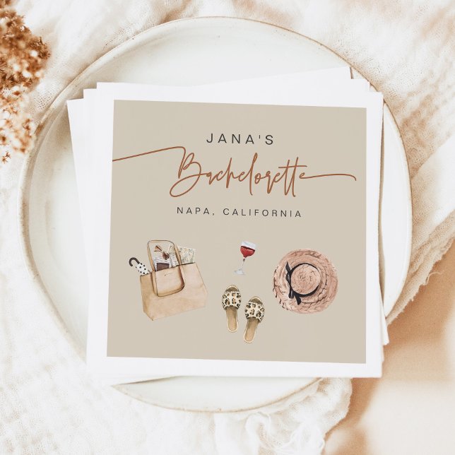 Servilleta De Papel JADE Bohemian Napa Wine Country Bachelorette (Subido por el creador)