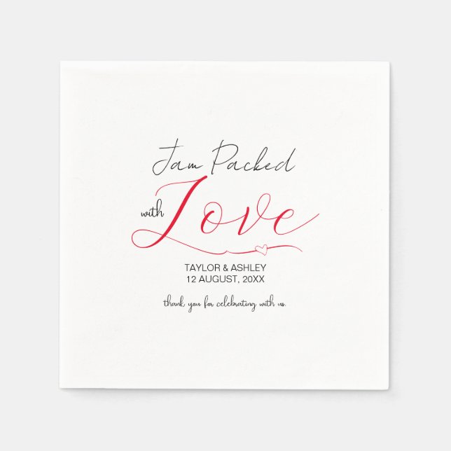 Servilleta De Papel Jam Packed with Love Boda (Anverso)