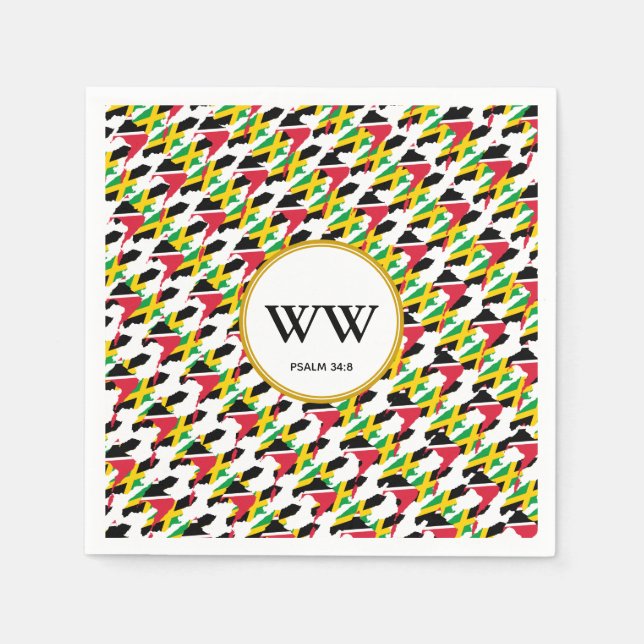 Servilleta De Papel JAMAICA BANDERA DE TRINIDAD Fiesta del Patrimonio  (Anverso)