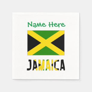Servilleta De Papel Jamaica Bandera Jamaicana Verde Personalización Fi