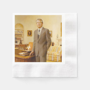 Servilleta De Papel James Earl Carter pintó retrato del presidente de 