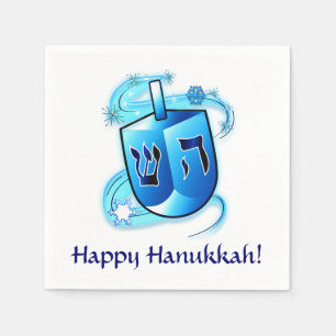 Servilleta De Papel Jánuca feliz con el giro de Dreidel