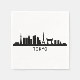 Servilleta De Papel Japan Cityscape Travel | Tokyo Skyline Silhouette