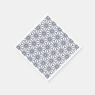 Servilleta De Papel Japonés Yukata Jinbei Asanoha Marina azul