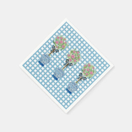 Servilleta De Papel Jar de jengibre azul y blanco Topiary