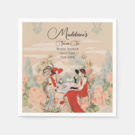 Servilleta De Papel Jardín Antiguo Floral Hora del Té Despedida de Sol