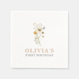Servilleta De Papel Jardín boho elegante flor silvestre Cumpleaños pri