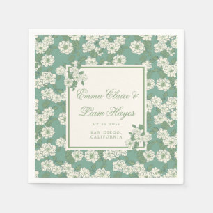 Servilleta De Papel Jardín de Chinoiserie Verde Salvia
