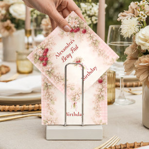 Servilleta De Papel Jardín de Flor de Cerezo 1er Cumpleaños