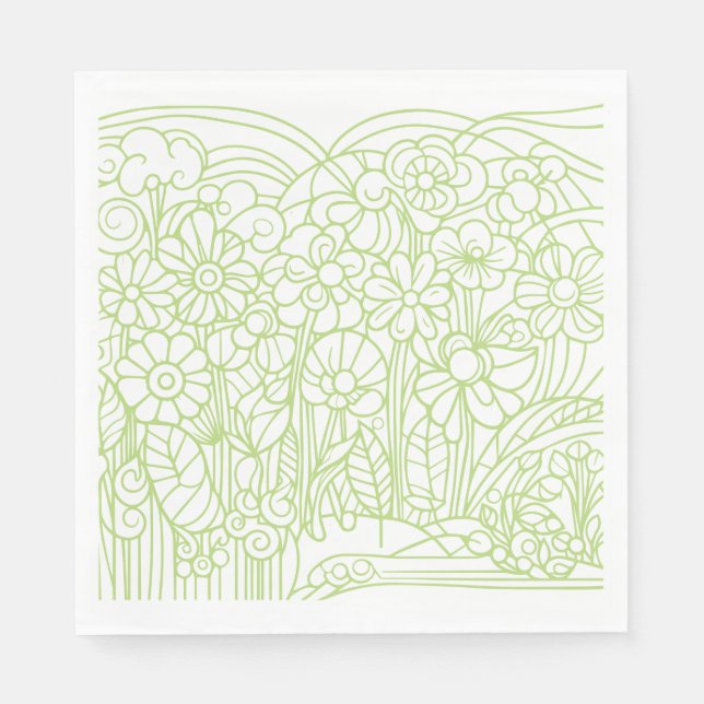 Servilleta De Papel Jardín de flores (Anverso)