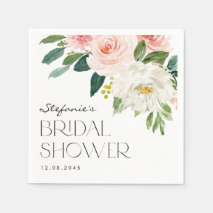 Servilleta De Papel Jardín de flores de acuarela Desayuno de novia de