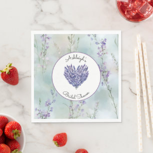 Servilleta De Papel Jardín de flores de lavanda romántica para despedi