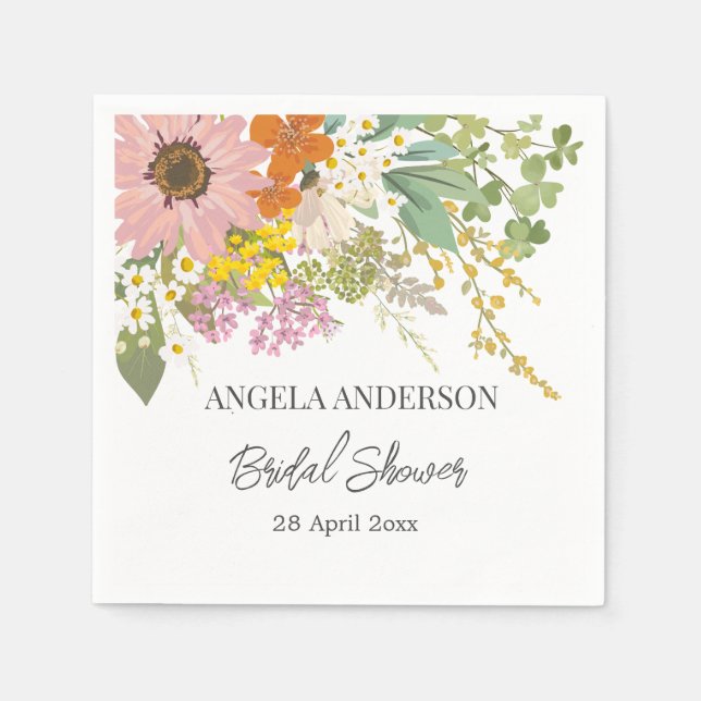 Servilleta De Papel Jardín de flores de primavera para despedida de so (Anverso)