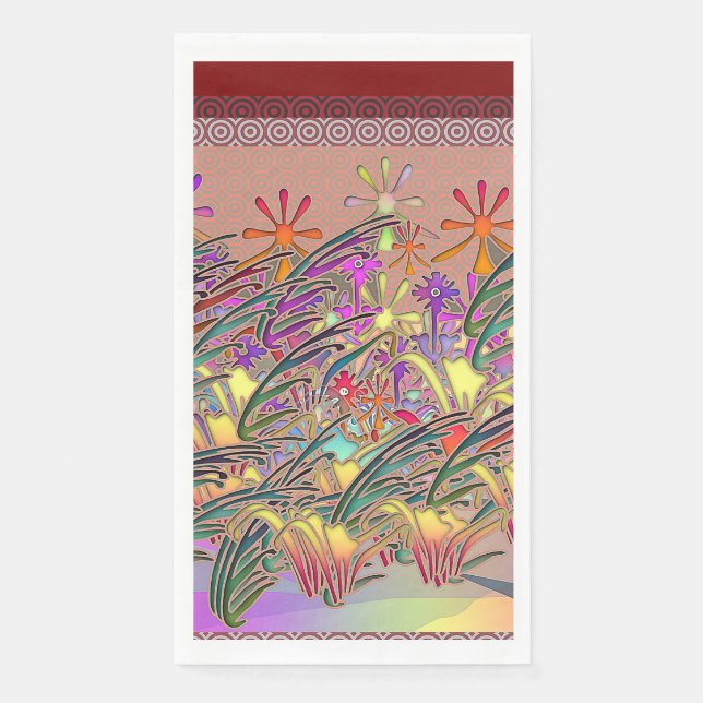 Servilleta De Papel Jardín de Flores Exóticas   (Anverso)