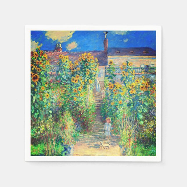 Servilleta De Papel Jardín de flores Monet (Anverso)