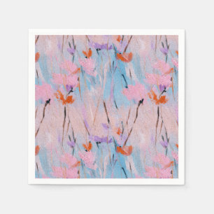 Servilleta De Papel Jardín de flores silvestres en acuarela pastel
