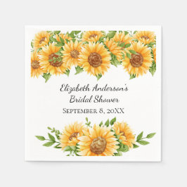 Servilleta De Papel Jardín de Girasoles Amarillos Rústico para Despedi