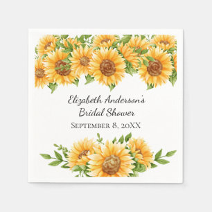 Servilleta De Papel Jardín de Girasoles Amarillos Rústico para Despedi