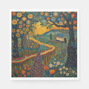 Servilleta De Papel Jardín de granja Gustav Klimt Vintage Art Nouveau
