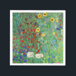 Servilleta De Papel Jardín De Granjas Gustav Klimt Con Pintado De Sunf<br><div class="desc">Jardín De Granjas Gustav Klimt Con Sunflowers Vintage Art Nouveau</div>