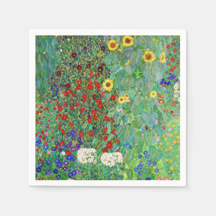 Servilleta De Papel Jardín De Granjas Gustav Klimt Con Pintado De Sunf