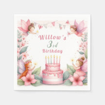 Jardín de hadas rosadas encantadas - Cumpleaños