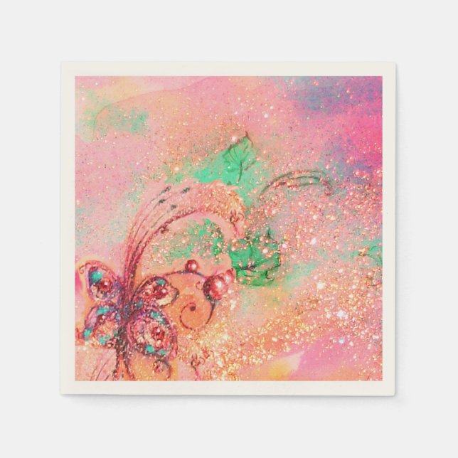 SERVILLETA DE PAPEL JARDÍN DE LA PLANTA DE MARIPOSAS MÁGICAS PERDIDAS (Anverso)