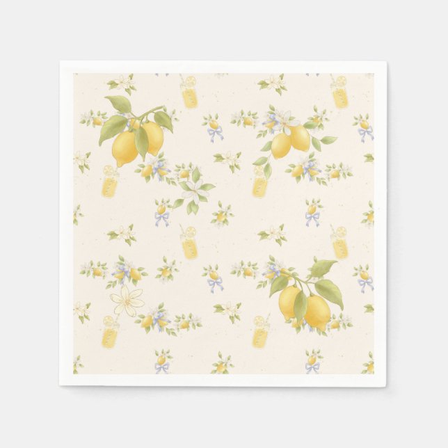 Servilleta De Papel Jardín de limoneros con ratones (Anverso)