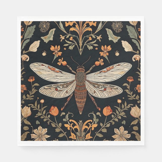 Servilleta De Papel Jardín de luciérnagas vintage (Anverso)