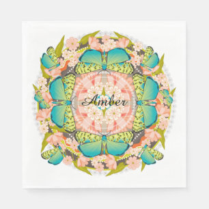 Servilleta De Papel Jardín de mariposas