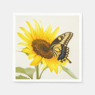 Servilleta De Papel Jardín de mariposas girasoles amarillo floral serv