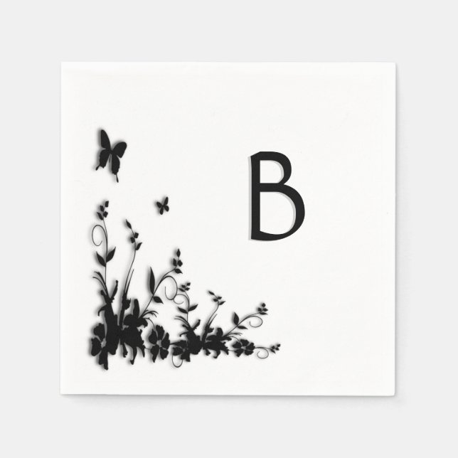 Servilleta De Papel Jardín de Mariposas Inicial (Anverso)