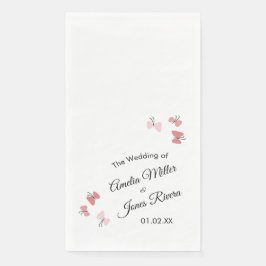 Servilleta De Papel Jardín de Mariposas Rosadas Romántico Simple Boda