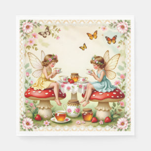 Servilleta De Papel Jardín de picnic de hadas florales vintage
