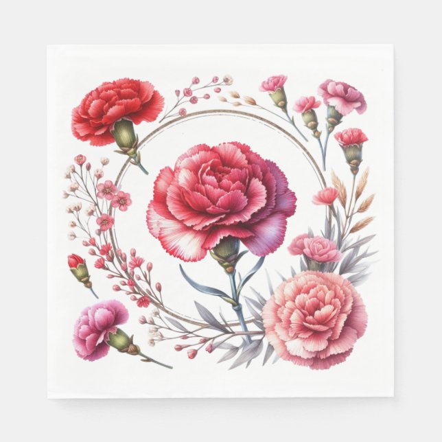 Servilleta De Papel Jardín de Rosas Rojas (Anverso)