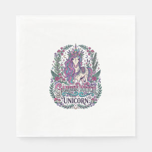 Servilleta De Papel Jardín de Unicornios Bruja Unicornio Ropa Colorida
