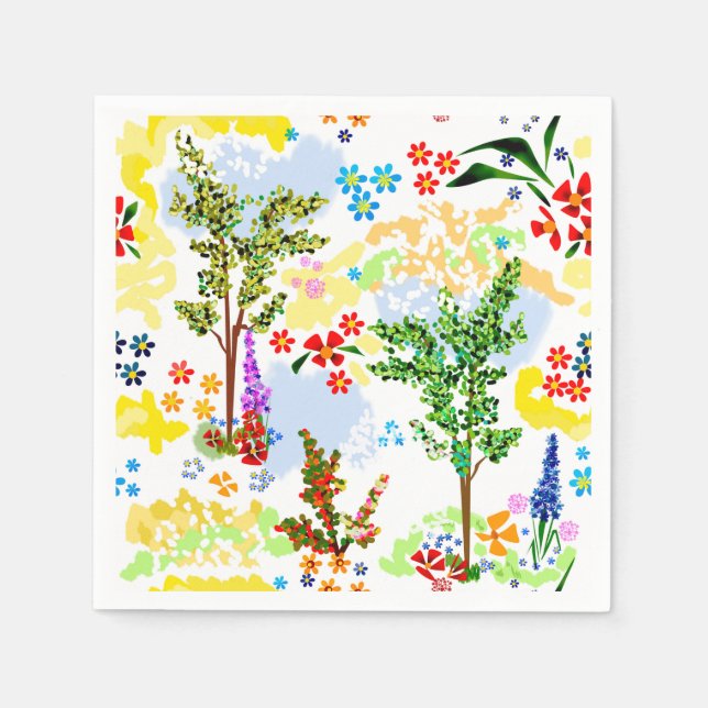 Servilleta De Papel Jardín de verano (Anverso)