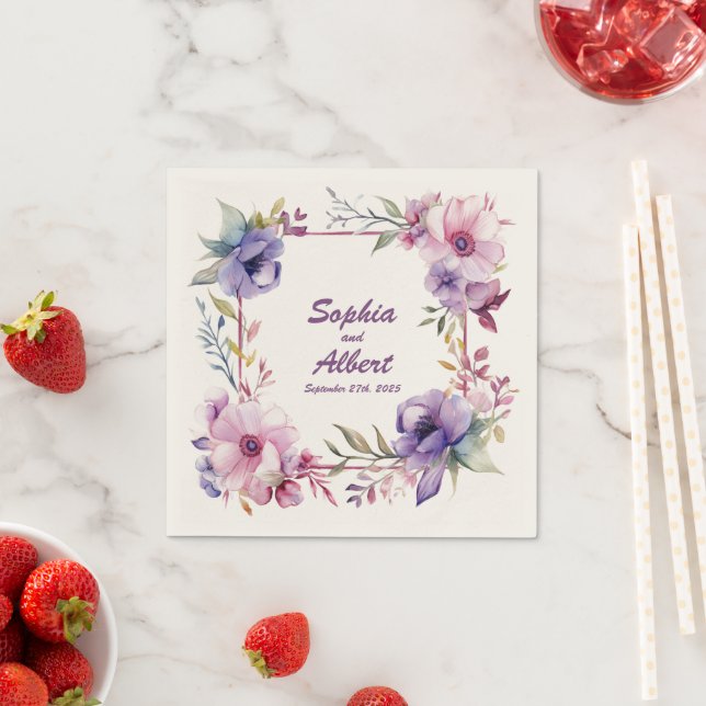 Servilleta De Papel Jardín del Romance: servilletas Bodas personalizad (In situ)