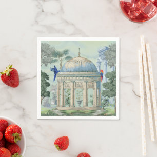 Servilleta De Papel Jardín del Templo Griego Antiguo Loro Pixie Verde