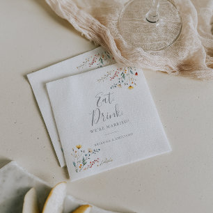 Servilleta De Papel Jardín Flor Silvestre Comer Beber Estamos Casados 