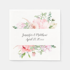 Servilleta De Papel Jardín floral de acuarela silvestre
